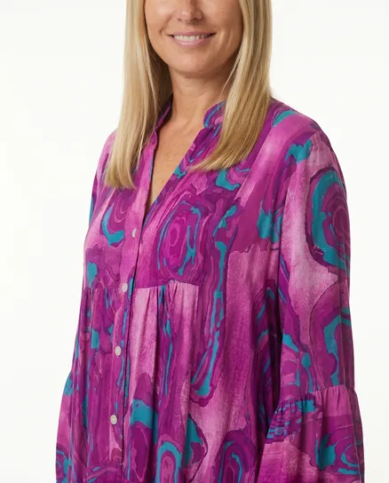 Tunika Kleid Floral in violett von H. Trend