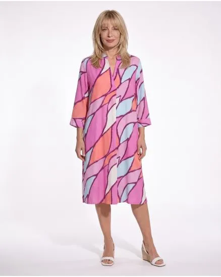 Tunika Kleid Grafikmuster in bunt von Made in Italy