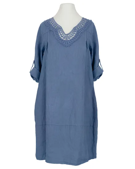 Tunika Kleid Leinen in blau von Diana
