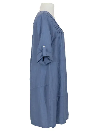 Tunika Kleid Leinen in blau von Diana
