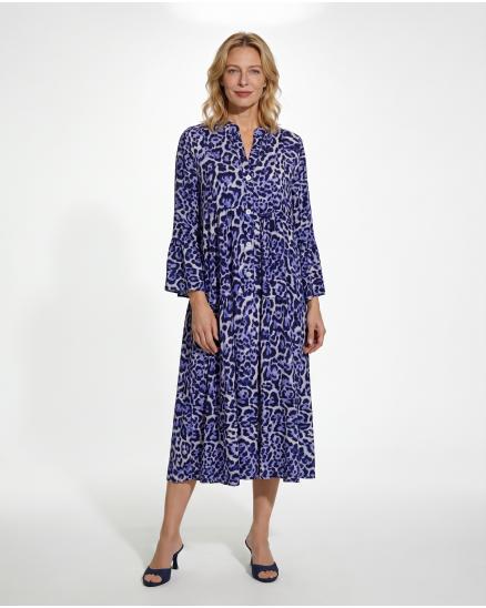 Tunika Kleid Leo Print in blau von H. Trend