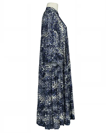Tunika Kleid Leoprint in blau von H. Trend