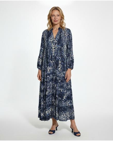 Tunika Kleid Leoprint in blau von H. Trend