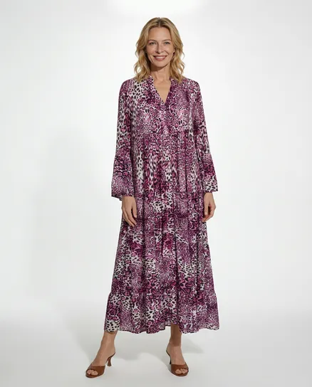 Tunika Kleid Leoprint in pink von H. Trend