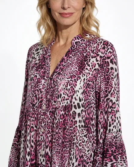 Tunika Kleid Leoprint in pink von H. Trend