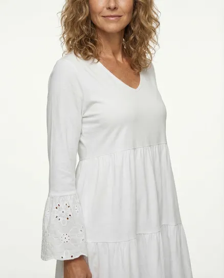 Tunika Kleid Lochstickerei in wei� von Sarah