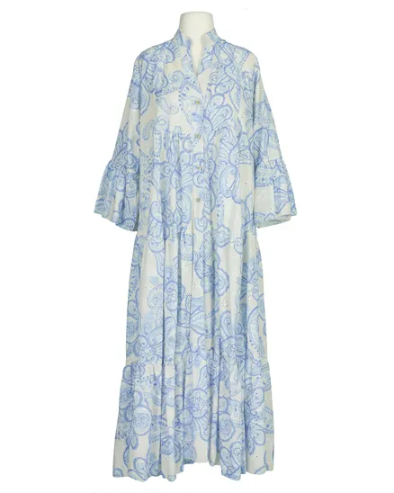 Tunika Kleid mit Lochspitze in blau von H. Trend