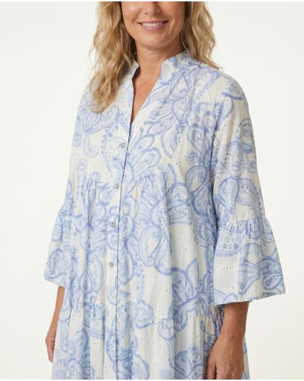 Tunika Kleid mit Lochspitze in blau von H. Trend