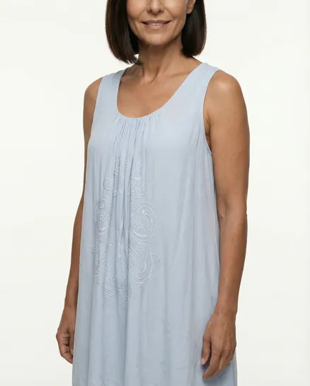 Tunika Kleid mit Seide in blau von Spaziodonna