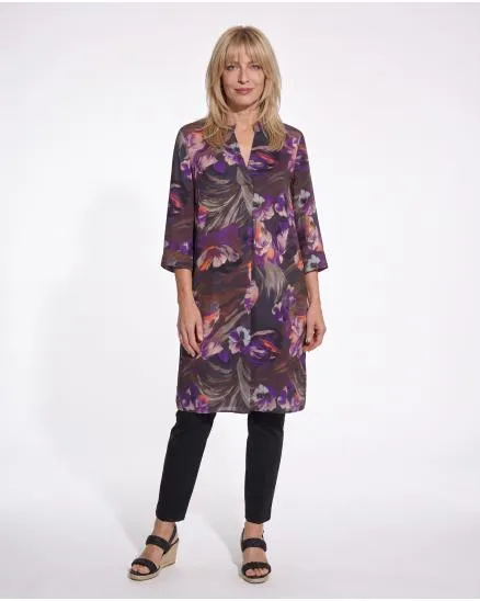Tunika Kleid mit Seide in bunt von Made in Italy
