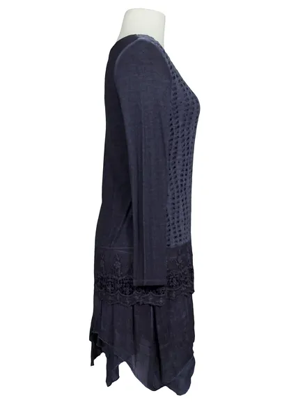 Tunika Kleid mit Spitze in blau von Spaziodonna