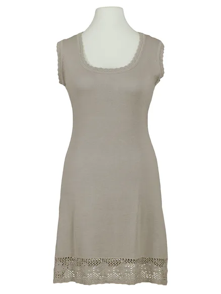 Strickkleid mit Spitze in taupe von Moda Italia