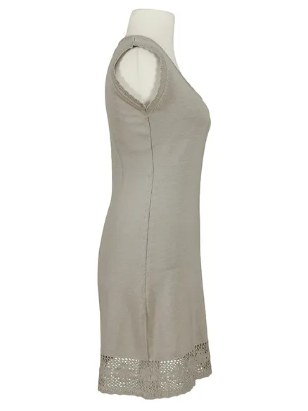 Strickkleid mit Spitze in taupe von Moda Italia