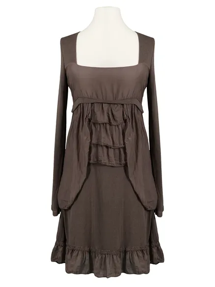 Tunika Kleid mit Volant in braun von les freres