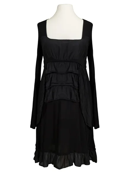 Tunika Kleid mit Volant in schwarz von les freres