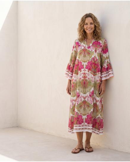 Tunika Kleid Ornamentmuster in bunt von Made in Italy