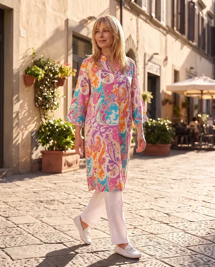 Tunika Kleid Paisleymuster in bunt von Made in Italy