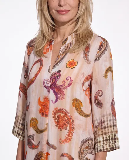 Tunika Kleid Paisleymuster in bunt von Made in Italy