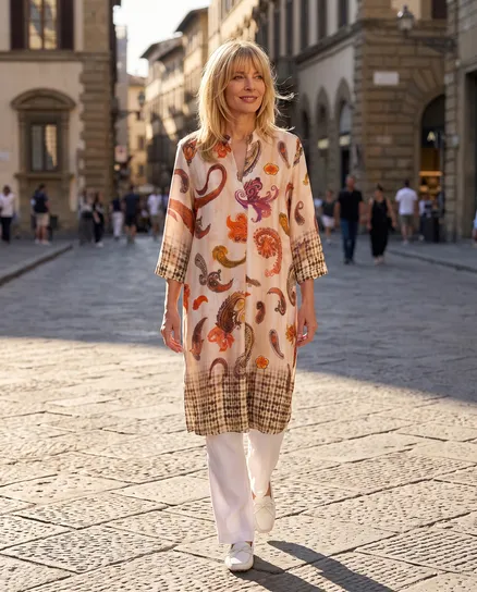 Tunika Kleid Paisleymuster in bunt von Made in Italy