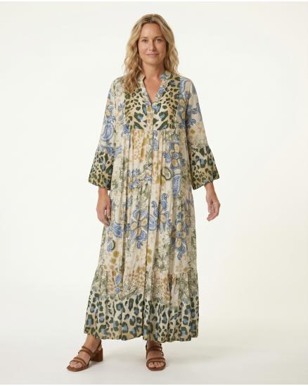 Tunika Kleid Print in beige von H. Trend