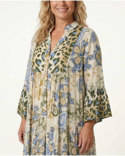 Tunika Kleid Print in beige von H. Trend
