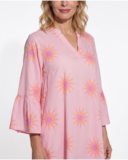 Tunika Kleid Print in rosa von Made in Italy