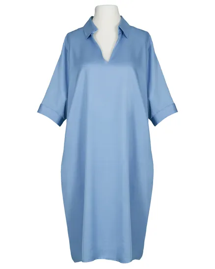Tunika Kleid Satin in blau von Made in Italy