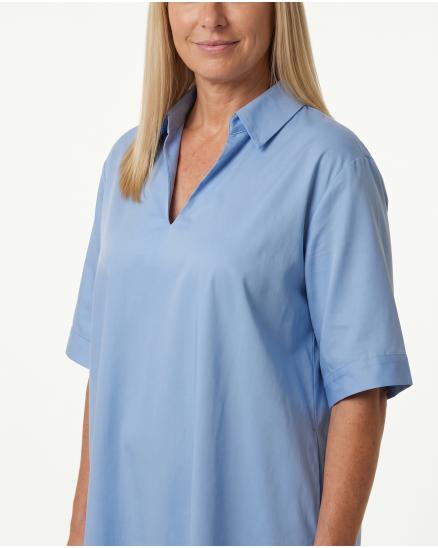 Tunika Kleid Satin in blau von Made in Italy