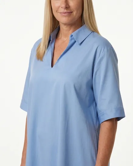 Tunika Kleid Satin in blau von Made in Italy
