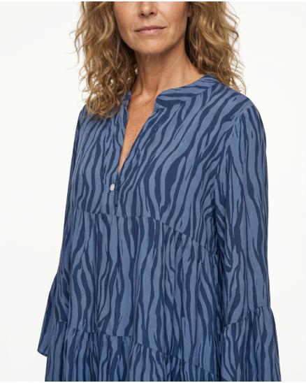 Tunika Kleid Zebraprint in blau von Made in Italy
