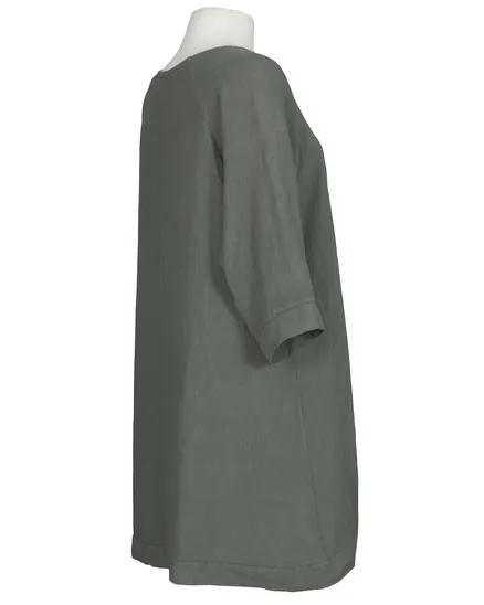 Tunika Leinen A-Linie in khaki von Puro Lino