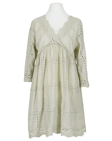 Tunika Lochstickerei in beige von Diana