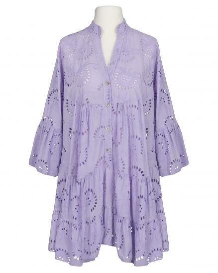 Tunika Lochstickerei in lila von Made in Italy