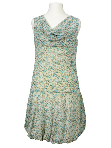 Tunika mit Blumen in t�rkis von esperance Paris
