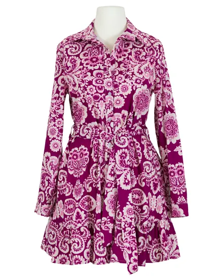Tunika mit floralem Muster in beere von Made in Italy