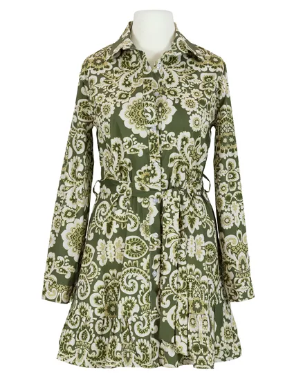 Tunika mit floralem Muster in khaki von Made in Italy