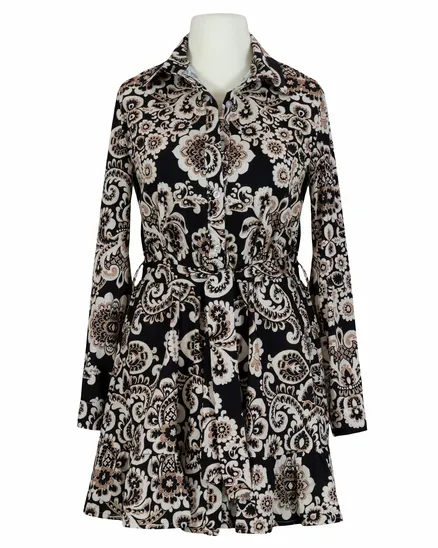 Tunika mit floralem Muster in schwarz von Made in Italy