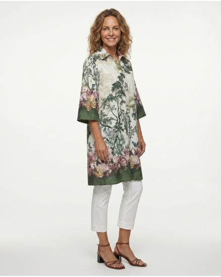 Tunika mit floralem Print in oliv von Blu Royal