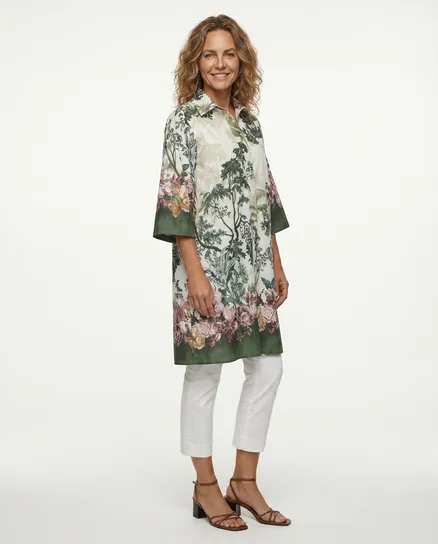 Tunika mit floralem Print in oliv von Blu Royal