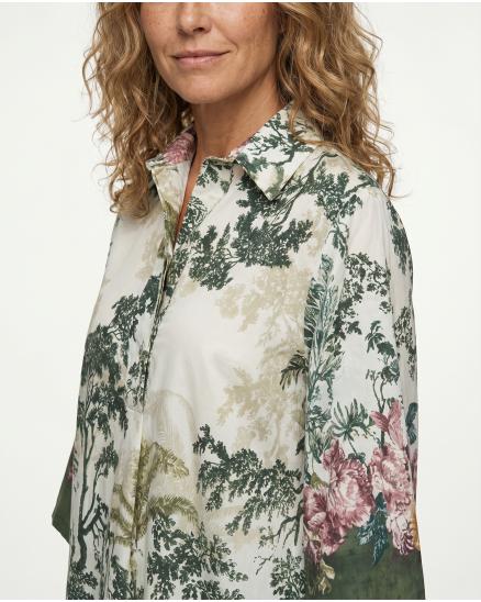 Tunika mit floralem Print in oliv von Blu Royal