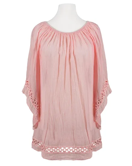Tunika mit H�kelspitze in rosa von Spaziodonna