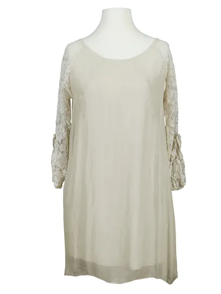Tunika mit Seide in beige von Spaziodonna