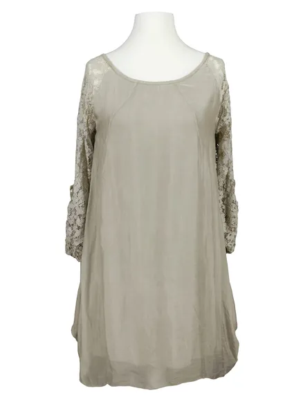 Tunika mit Seide in taupe von Spaziodonna