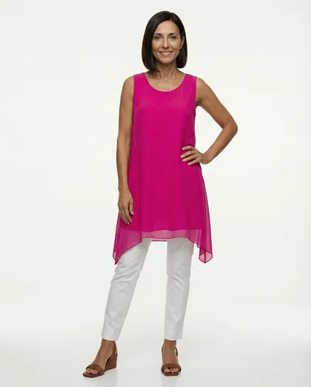 Tunika mit Seide A-Linie in pink von Spaziodonna