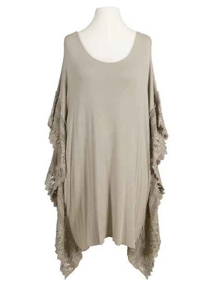 Tunika mit Seide in taupe von Spaziodonna