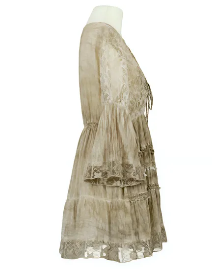 Tunika mit Stickerei in beige von NJ