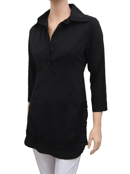 Tunika Bluse Stickerei in schwarz von RESTART