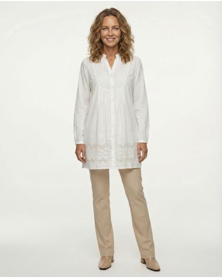 Tunika mit Stickerei in weiss von Made in France
