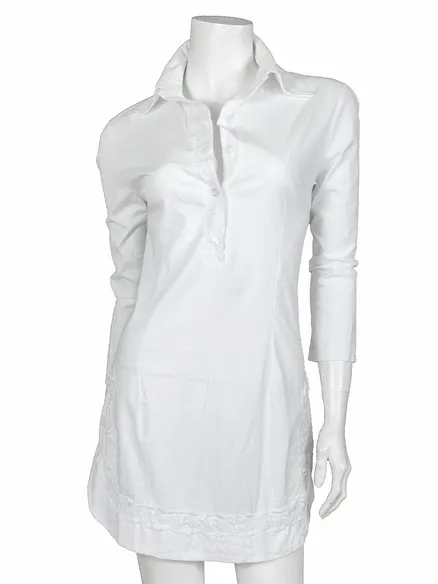 Tunika Bluse Stickerei in wei� von RESTART