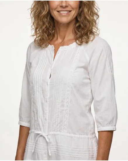 Tunika mit Stickerei in wei� von Made in France